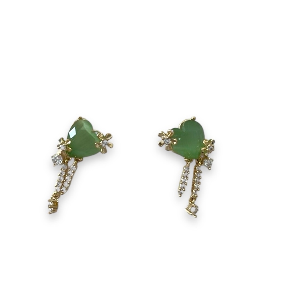 Natural Cat eye stone earrings with S925 post silver needle